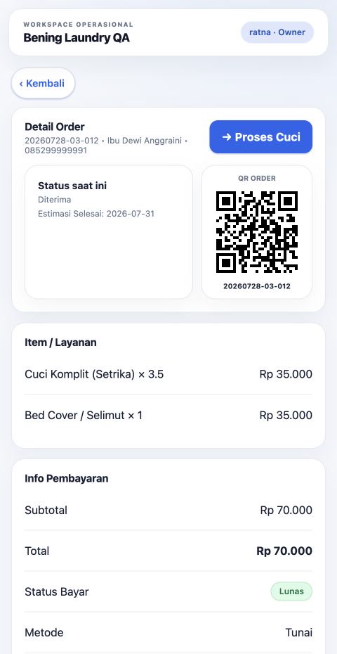 Detail order Laundry ERP