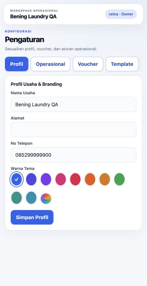 Pengaturan profil dan branding