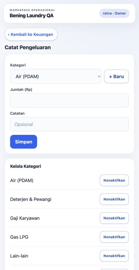 Form pengeluaran Laundry ERP