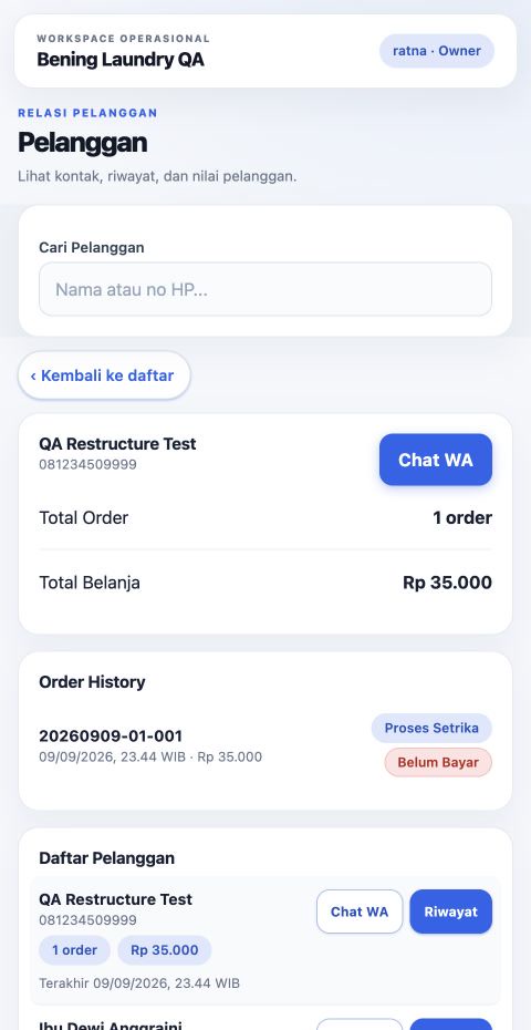Riwayat transaksi pelanggan
